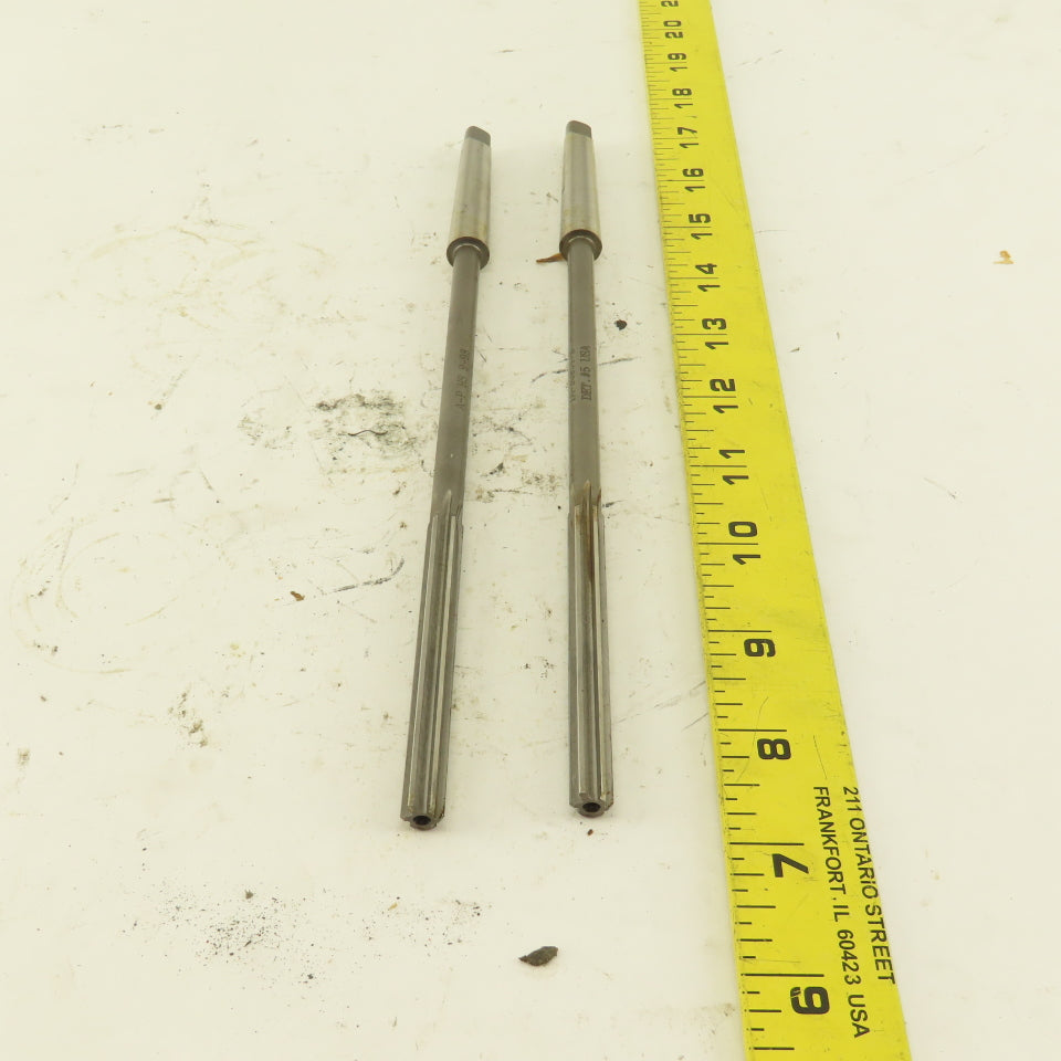 5/16" HSS Straight Flute Chucking Reamer 1MT Taper Shank 3" LOC Lot of 2