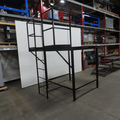 Custom Fab Stationary Look Over Machine Mezzanine Ladder Platform 64x86x70" Tall