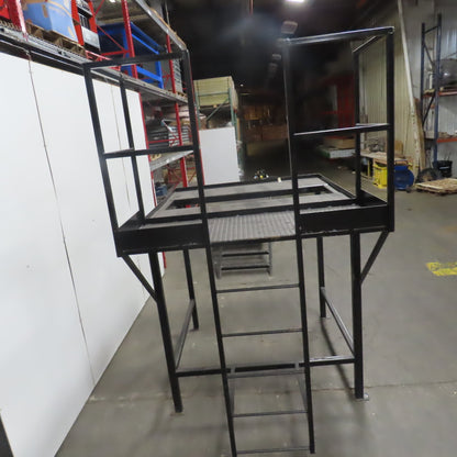 Custom Fab Stationary Look Over Machine Mezzanine Ladder Platform 64x86x70" Tall