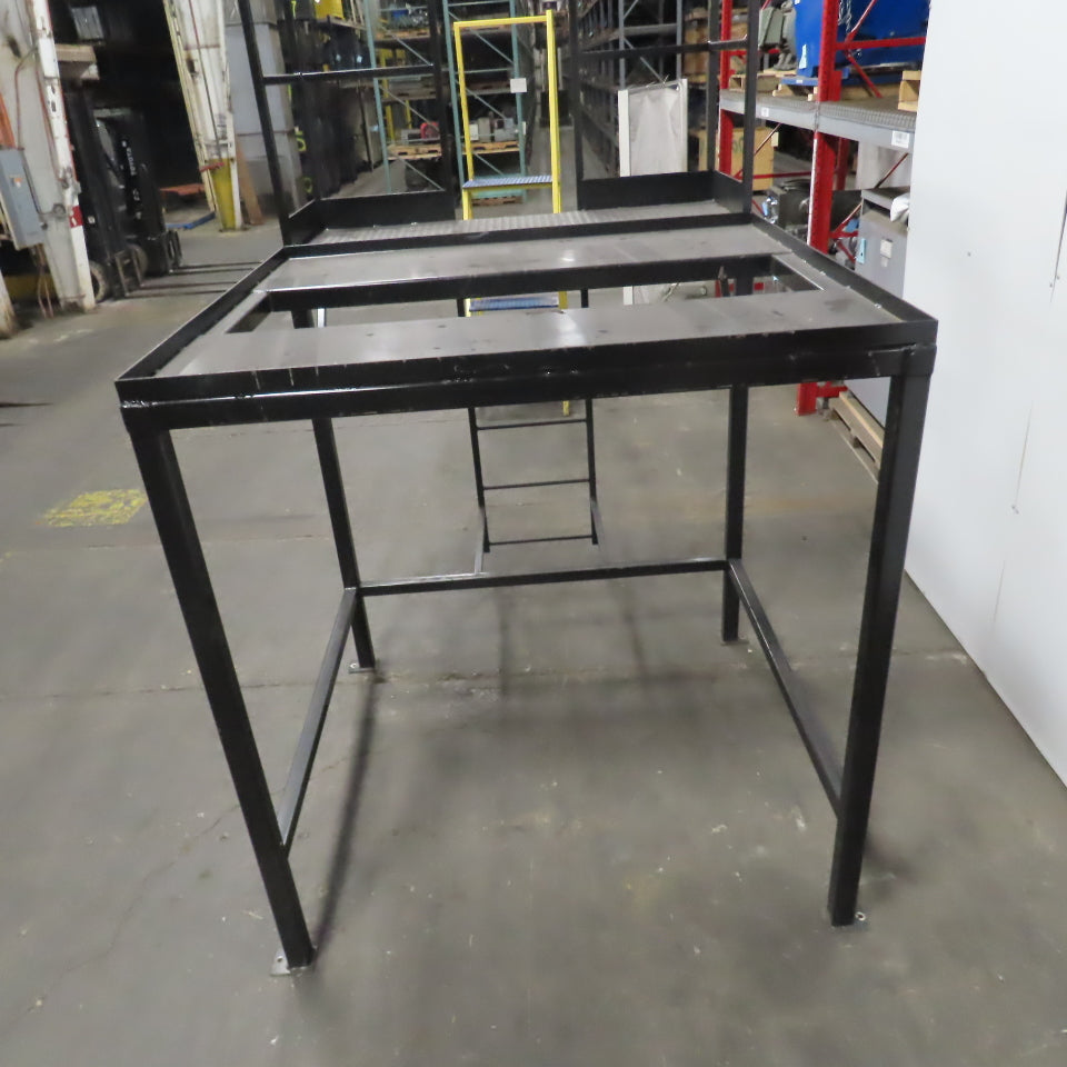 Custom Fab Stationary Look Over Machine Mezzanine Ladder Platform 64x86x70" Tall
