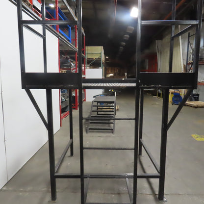 Custom Fab Stationary Look Over Machine Mezzanine Ladder Platform 64x86x70" Tall