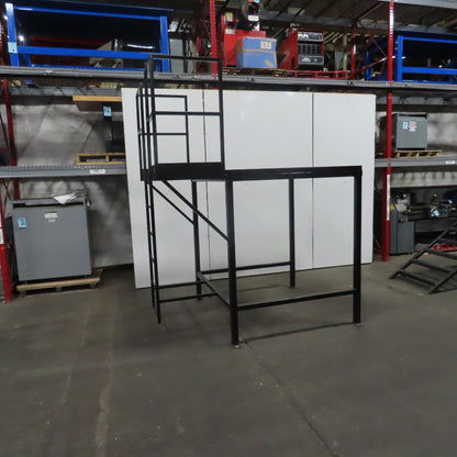 Custom Fab Stationary Look Over Machine Mezzanine Ladder Platform 64x86x70" Tall