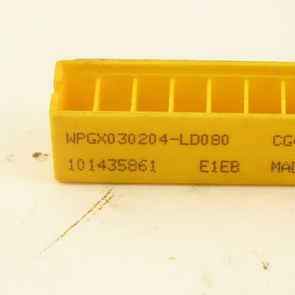 Kennametal WPGX030204-LD080 Carbide Milling Insert 0.2604" x 3/32" Lot Of 10