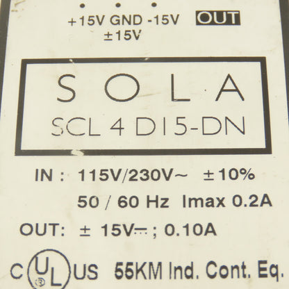 Sola SCL 4 D15-DN 115/230V AC Input 15V DC Output Power Supply