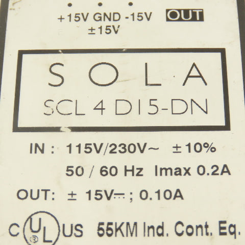 Sola SCL 4 D15-DN 115/230V AC Input 15V DC Output Power Supply