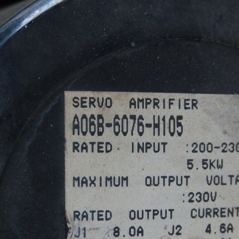 Fanuc A06B-6076-H105 Servo Amplifier 200-230V 5.5kW