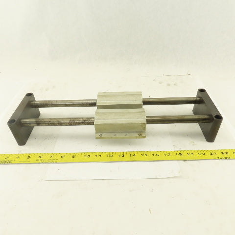3/4" Tandem Rail Linear Ball Bearing Assembly 10-1/4" Travel 18-1/2" OAL