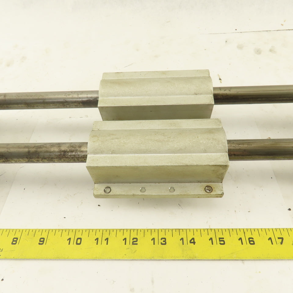 3/4" Tandem Rail Linear Ball Bearing Assembly 10-1/4" Travel 18-1/2" OAL