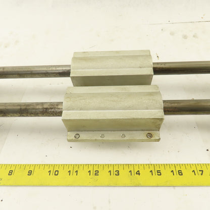 3/4" Tandem Rail Linear Ball Bearing Assembly 10-1/4" Travel 18-1/2" OAL