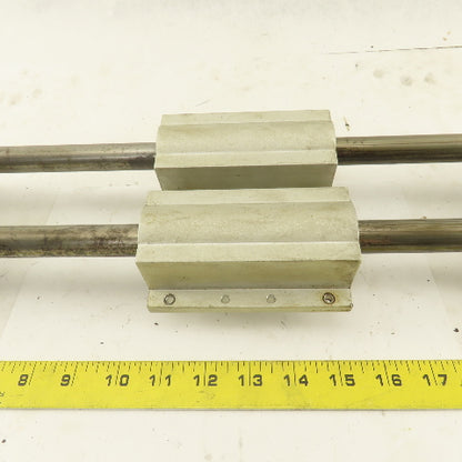 3/4" Tandem Rail Linear Ball Bearing Assembly 10-1/4" Travel 18-1/2" OAL