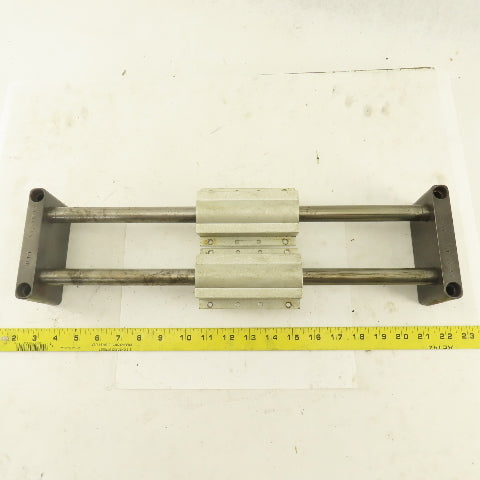3/4" Tandem Rail Linear Ball Bearing Assembly 10-1/4" Travel 18-1/2" OAL
