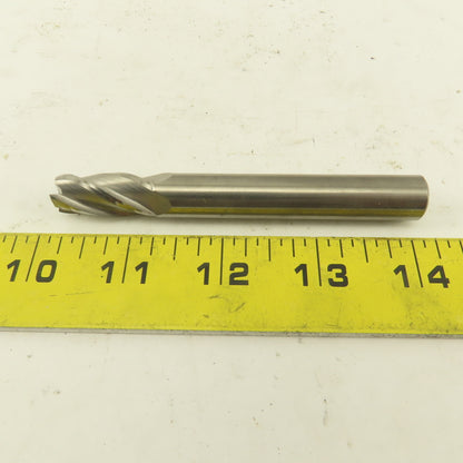 1/2" Solid Carbide End Mill 4 Flute Spiral Square 1/2" Shank 4" OAL