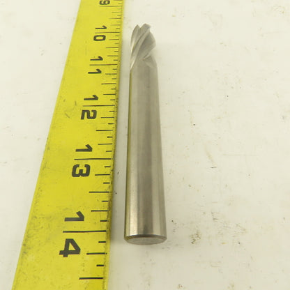 1/2" Solid Carbide End Mill 4 Flute Spiral Square 1/2" Shank 4" OAL
