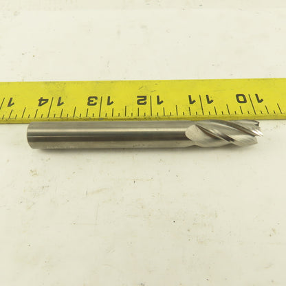 1/2" Solid Carbide End Mill 4 Flute Spiral Square 1/2" Shank 4" OAL