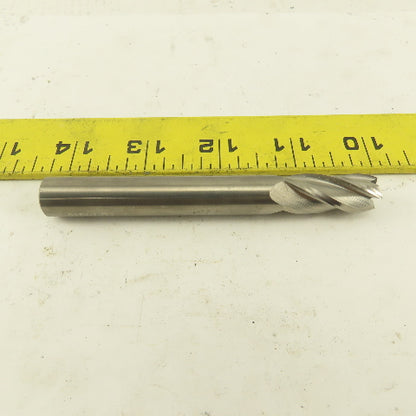 1/2" Solid Carbide End Mill 4 Flute Spiral Square 1/2" Shank 4" OAL