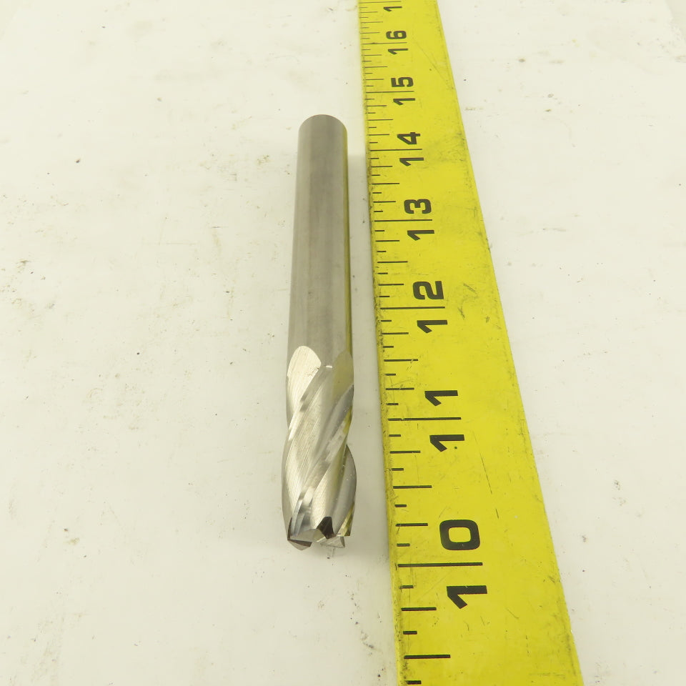 1/2" Solid Carbide End Mill 4 Flute Spiral Square 1/2" Shank 4" OAL