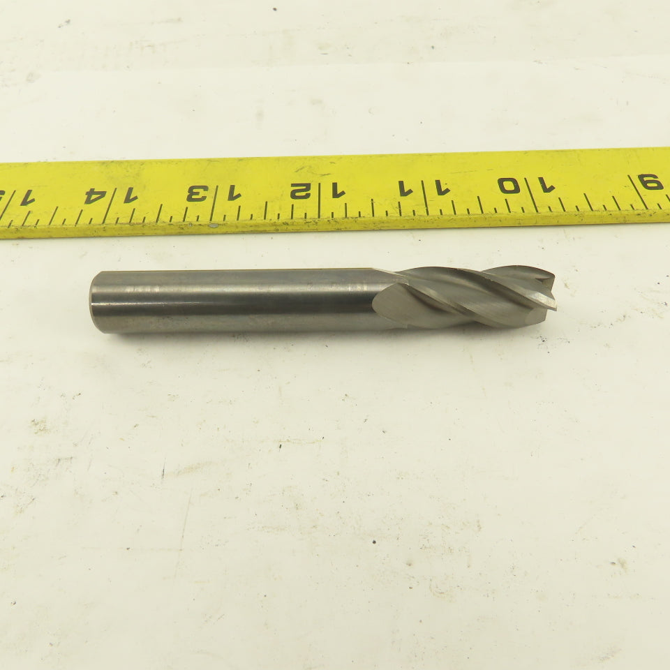 1/2" Solid Carbide End Mill 4 Flute Spiral Square 1/2" Shank 3-1/2" OAL