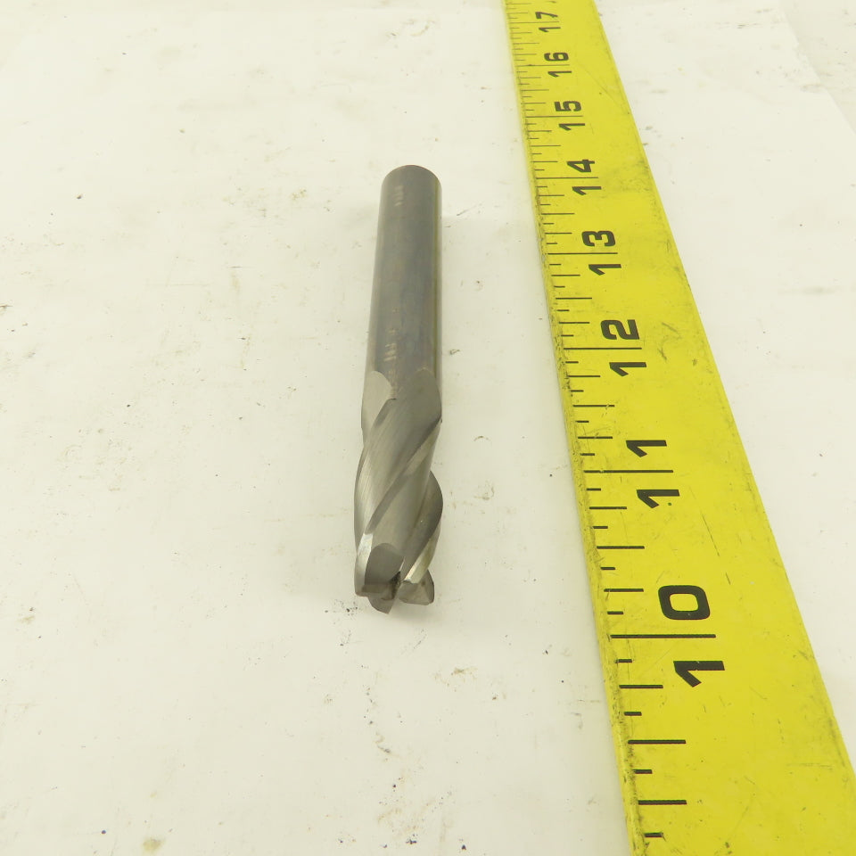 1/2" Solid Carbide End Mill 4 Flute Spiral Square 1/2" Shank 3-1/2" OAL
