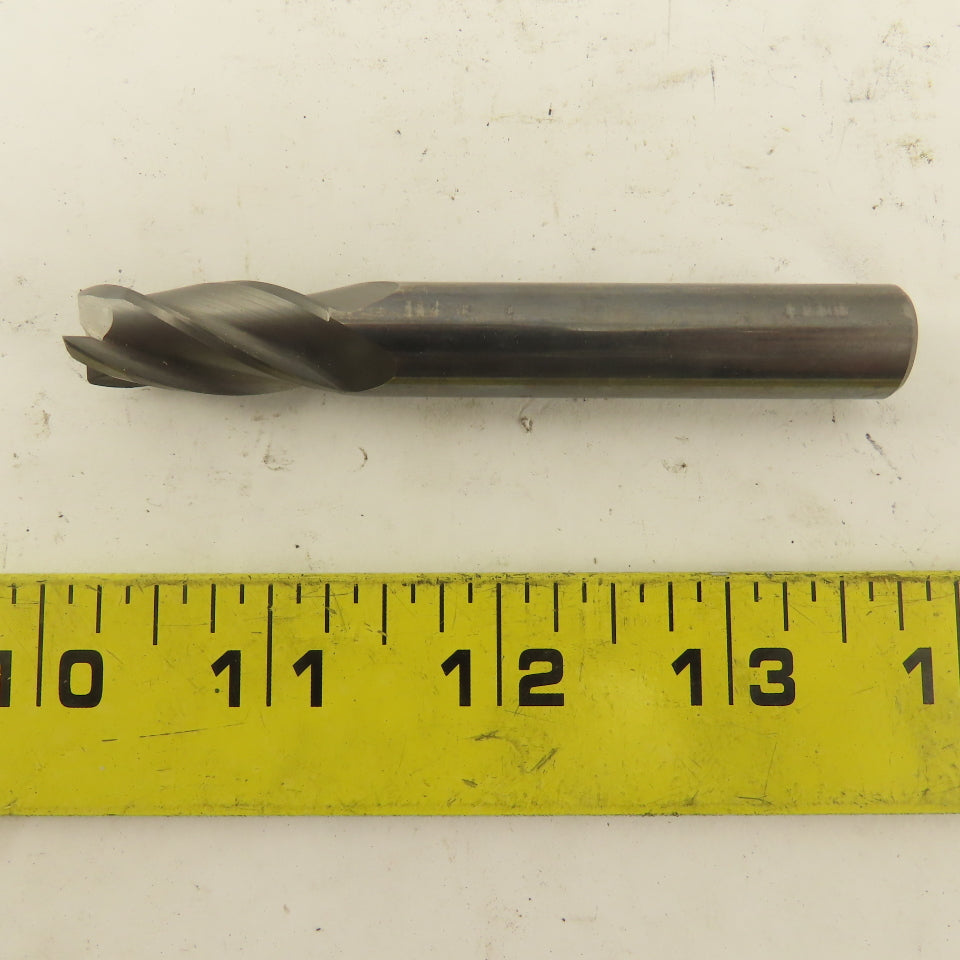 1/2" Solid Carbide End Mill 4 Flute Spiral Square 1/2" Shank 3-1/2" OAL
