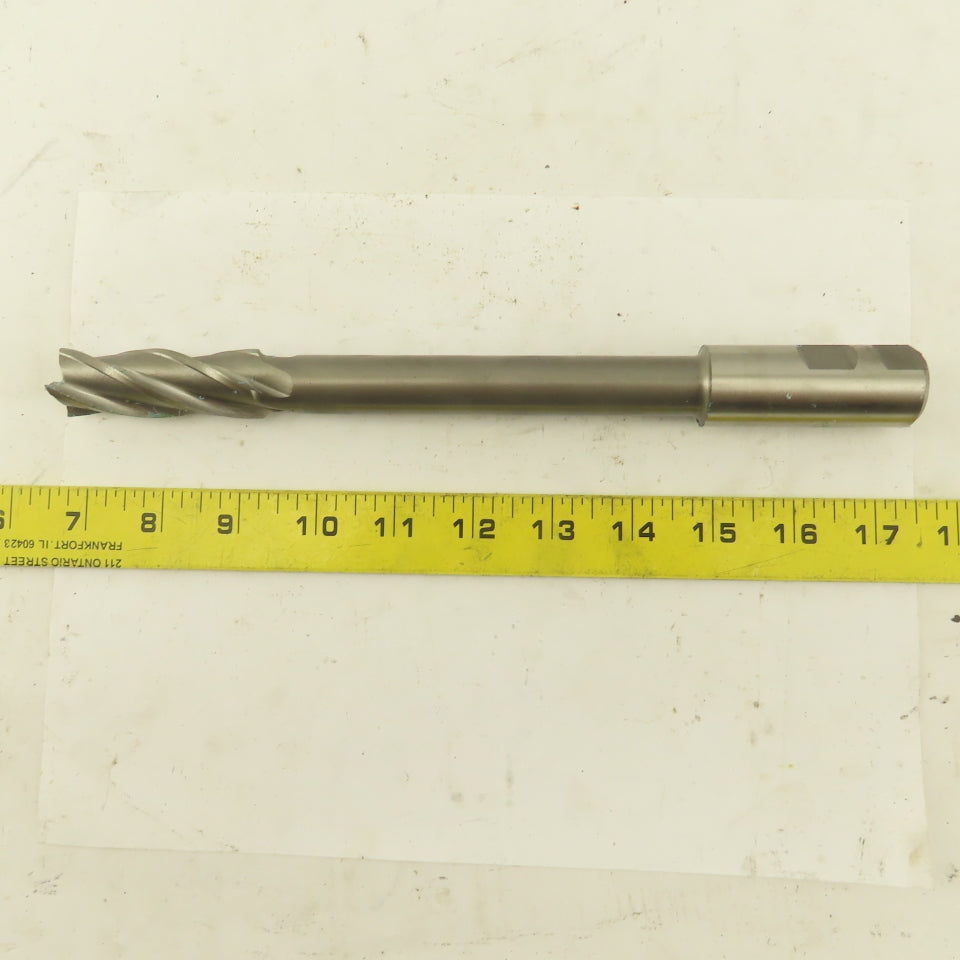 Niagara 7/8" Dia. 4 Flute Spiral End Mill Cutter 1" Shank 10-1/2" OAL