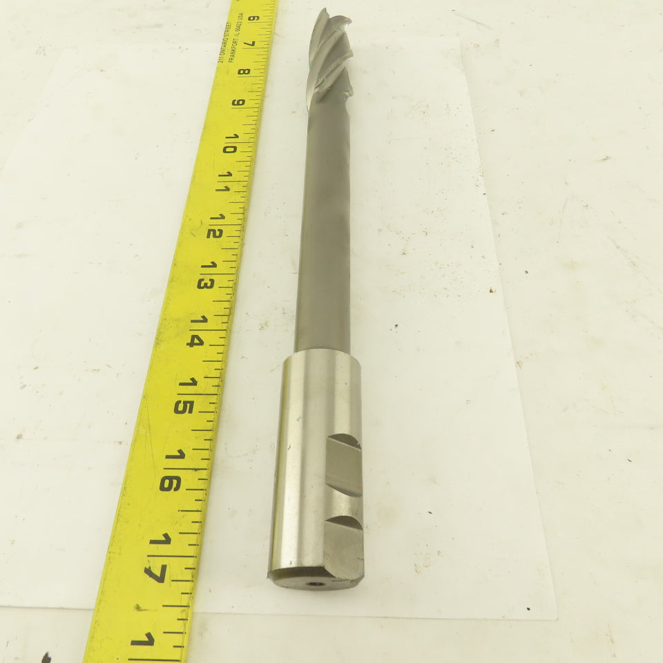 Niagara 7/8" Dia. 4 Flute Spiral End Mill Cutter 1" Shank 10-1/2" OAL