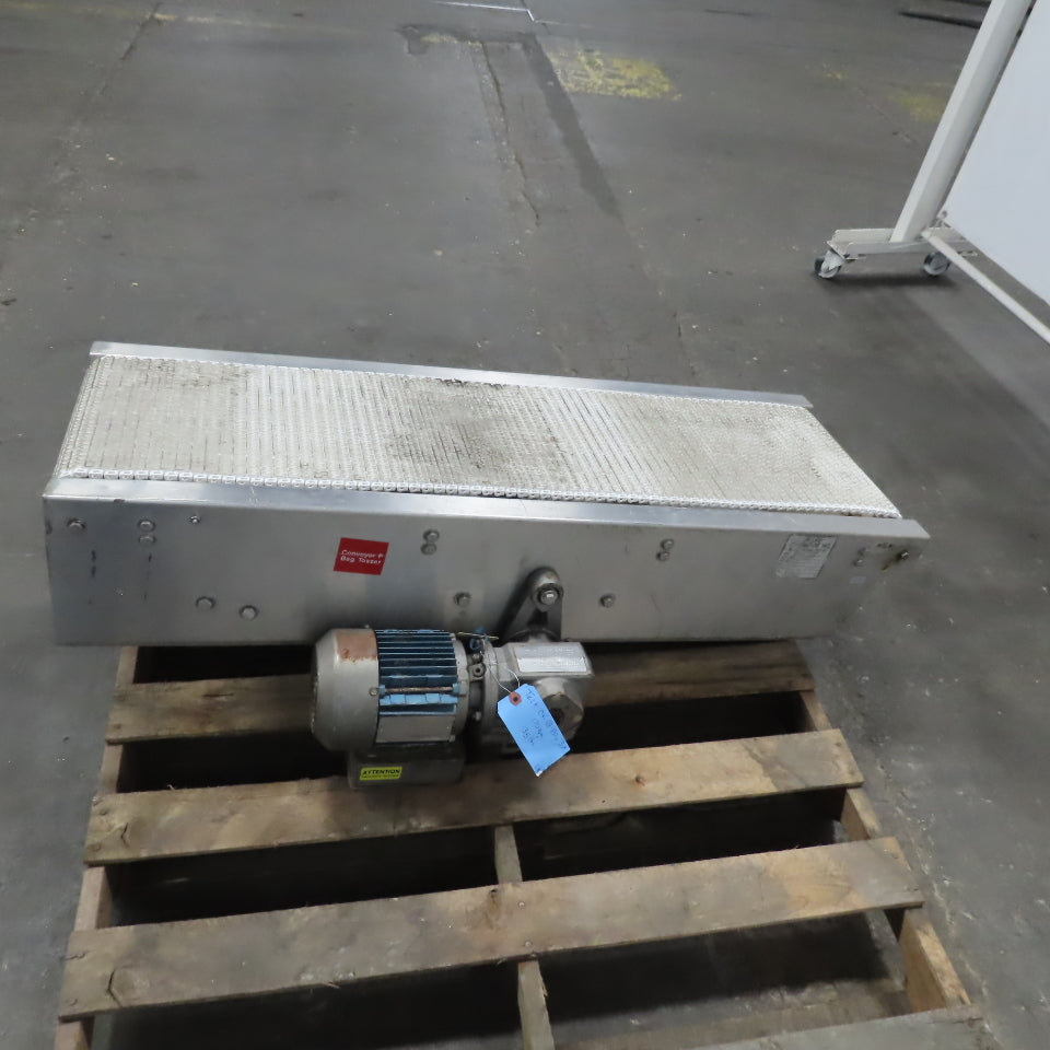 45" x12" Stainless Steel Plastic Chain Belt Center Drive Conveyor 3Ph 170FPM