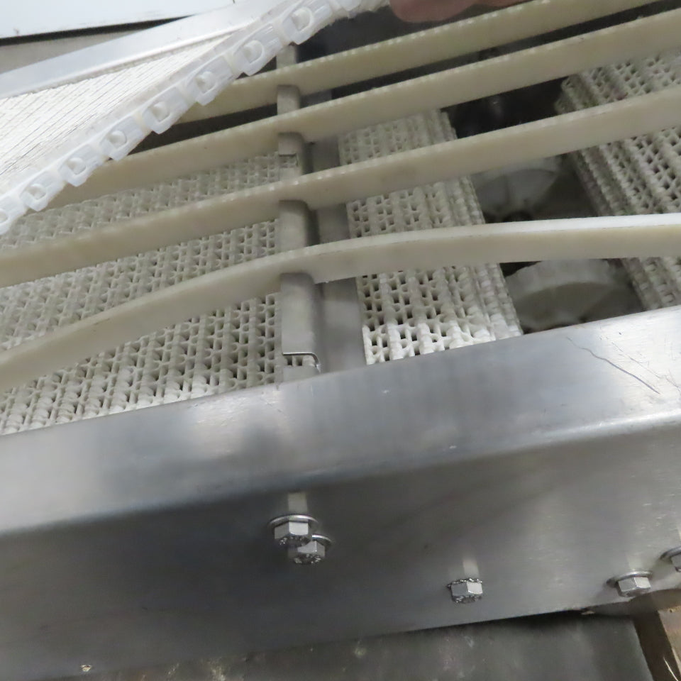 45" x12" Stainless Steel Plastic Chain Belt Center Drive Conveyor 3Ph 170FPM