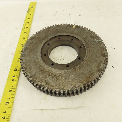 8-1/8" OD 80T External Tooth Spur Gear 1" Wide Hub Mount Bore