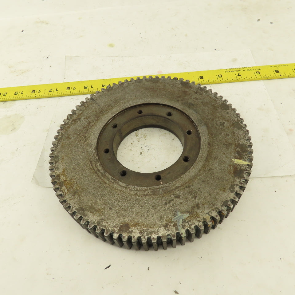 8-1/8" OD 80T External Tooth Spur Gear 1" Wide Hub Mount Bore