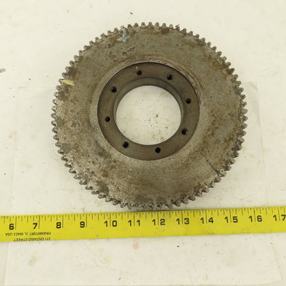 8-1/8" OD 80T External Tooth Spur Gear 1" Wide Hub Mount Bore