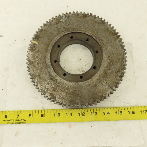 8-1/8" OD 80T External Tooth Spur Gear 1" Wide Hub Mount Bore