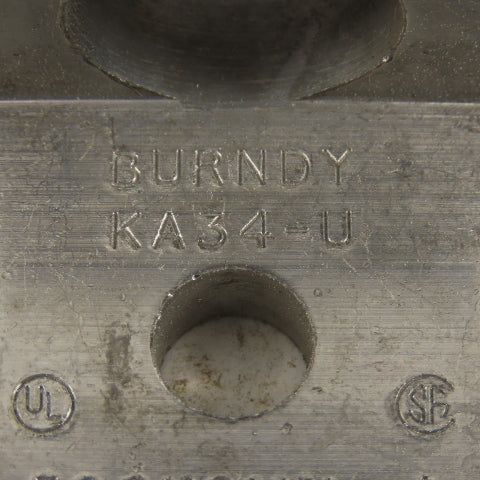 Burndy KA34-U 500 KCMIL-4 Wire Terminal Lug Aluminum Lot Of 2