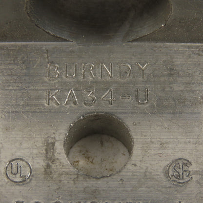 Burndy KA34-U 500 KCMIL-4 Wire Terminal Lug Aluminum Lot Of 2