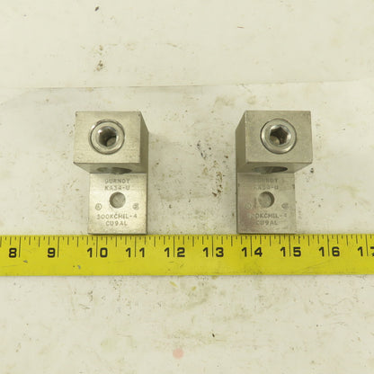 Burndy KA34-U 500 KCMIL-4 Wire Terminal Lug Aluminum Lot Of 2