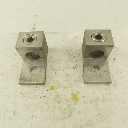Burndy KA34-U 500 KCMIL-4 Wire Terminal Lug Aluminum Lot Of 2
