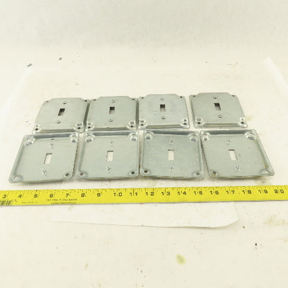 1 Gang Toggle Light Switch Metal Electrical Box Cover 4"x 4" Galvanized Lot Of 8