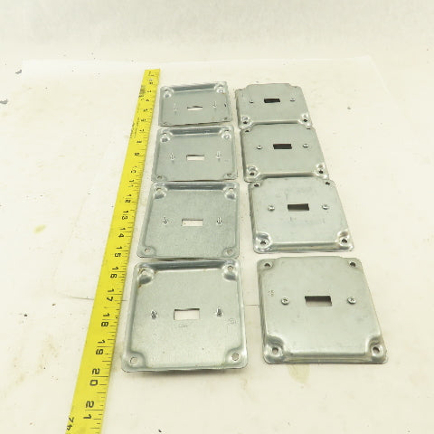 1 Gang Toggle Light Switch Metal Electrical Box Cover 4"x 4" Galvanized Lot Of 8