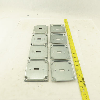 1 Gang Toggle Light Switch Metal Electrical Box Cover 4"x 4" Galvanized Lot Of 8