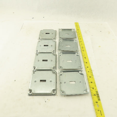 1 Gang Toggle Light Switch Metal Electrical Box Cover 4"x 4" Galvanized Lot Of 8