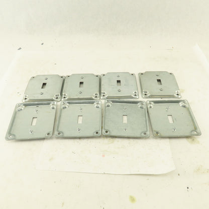 1 Gang Toggle Light Switch Metal Electrical Box Cover 4"x 4" Galvanized Lot Of 8