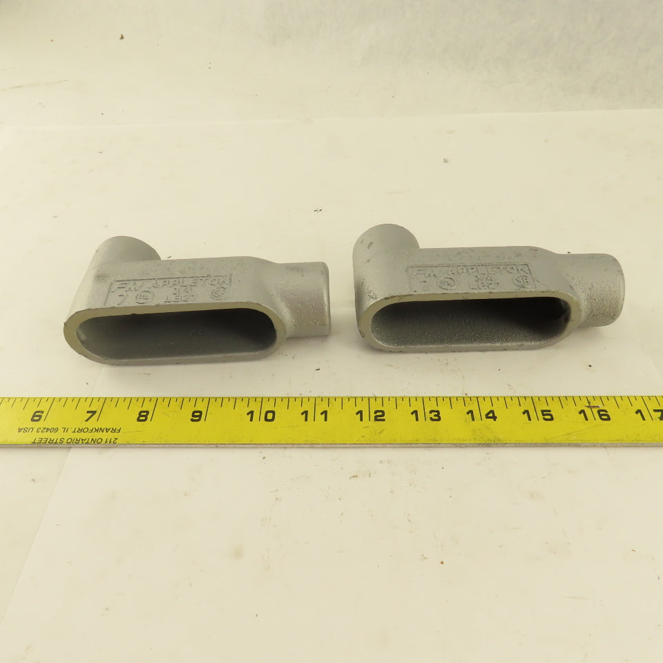 Appleton LB27 3/4" LB Electrical Conduit Body Malleable Iron Lot Of 2