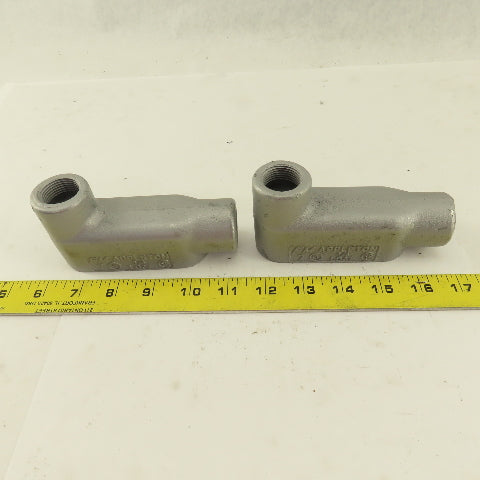 Appleton LB27 3/4" LB Electrical Conduit Body Malleable Iron Lot Of 2
