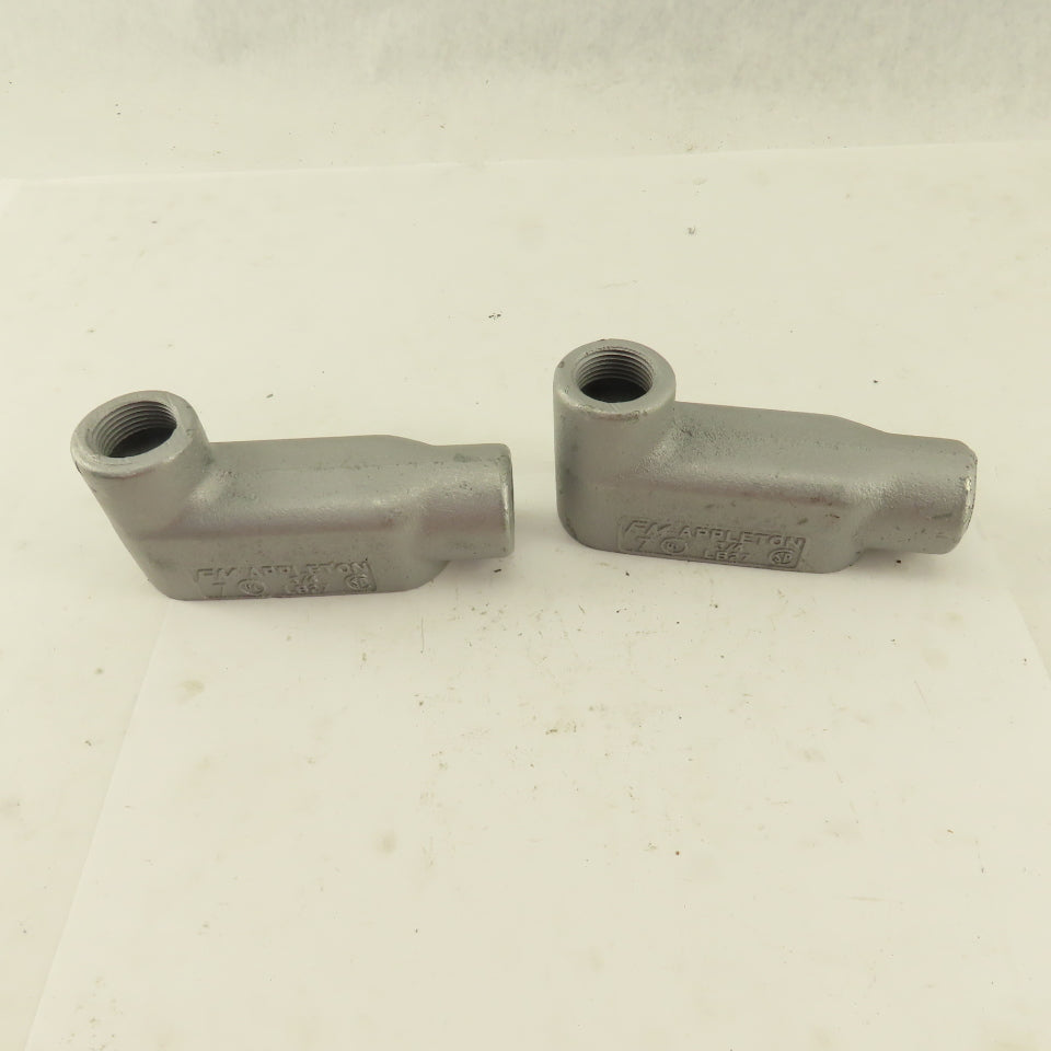 Appleton LB27 3/4" LB Electrical Conduit Body Malleable Iron Lot Of 2