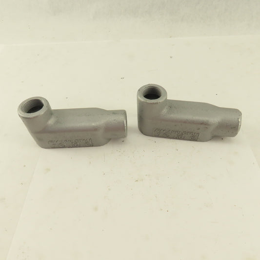 Appleton LB27 3/4" LB Electrical Conduit Body Malleable Iron Lot Of 2