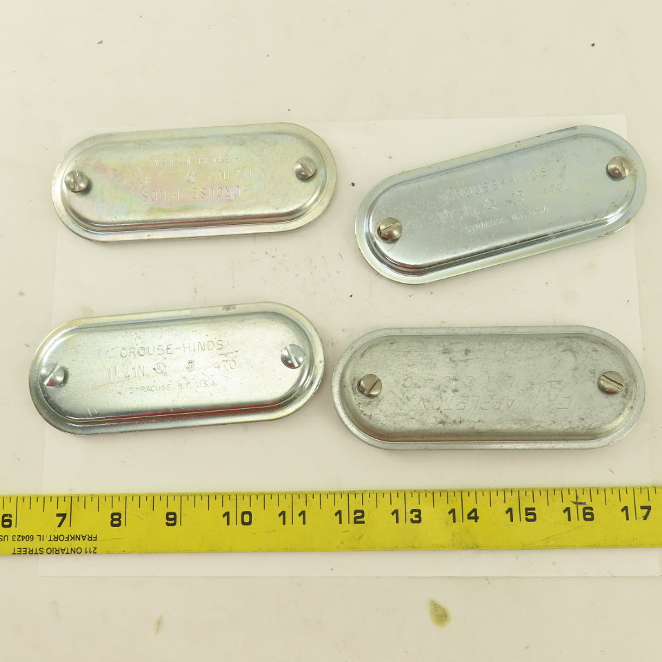 Crouse Hinds 470 1-1/4" Conduit Body Clamp Screw Cover Lot Of 4