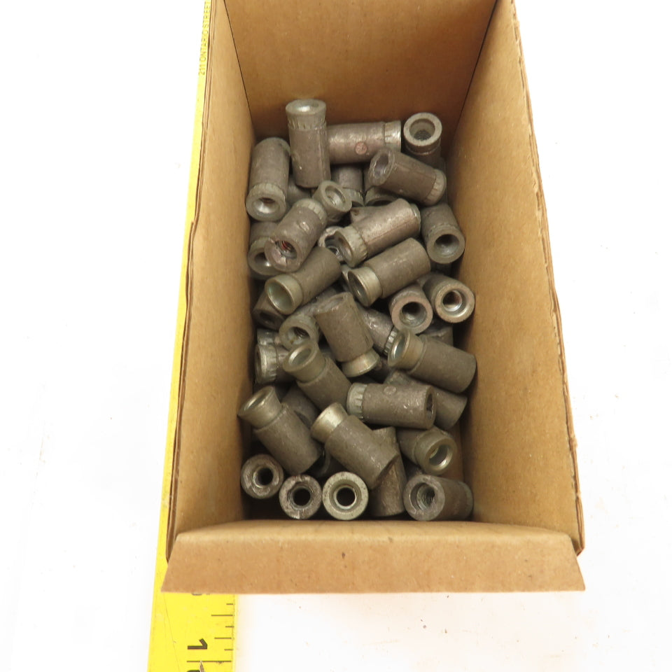 1/4" Thread 1/2" Hole Swedge Rivet Nut Lot Of 60