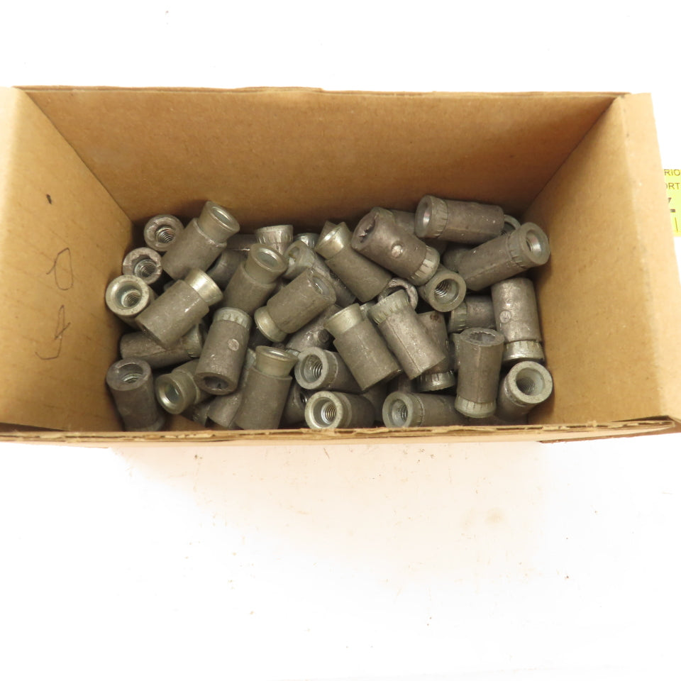 1/4" Thread 1/2" Hole Swedge Rivet Nut Lot Of 60