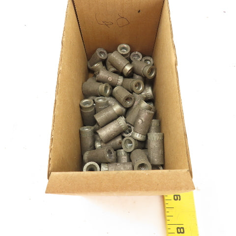 1/4" Thread 1/2" Hole Swedge Rivet Nut Lot Of 60
