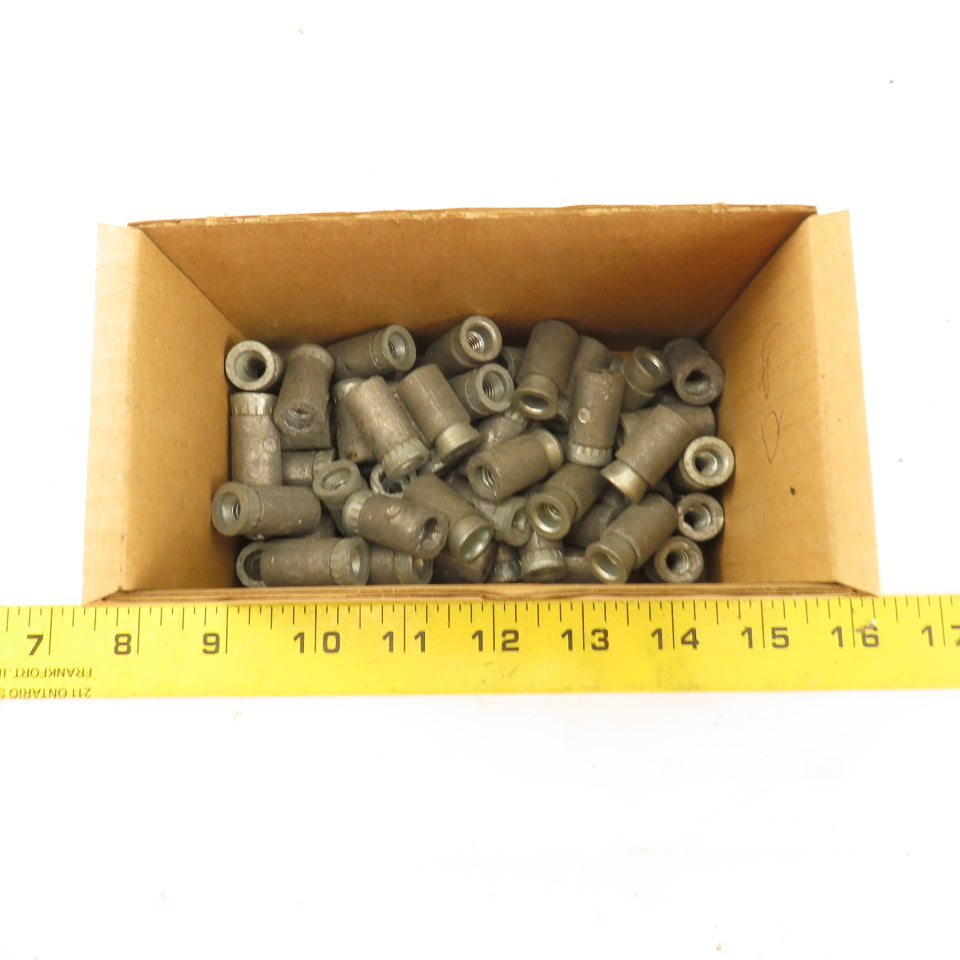 1/4" Thread 1/2" Hole Swedge Rivet Nut Lot Of 60