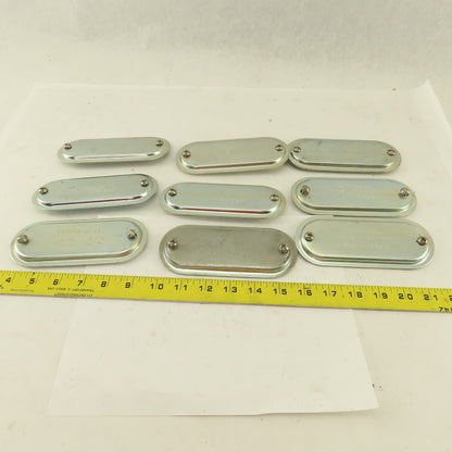 Crouse Hinds 570 1-1/2" Conduit Body Clamp Screw Cover Lot Of 9